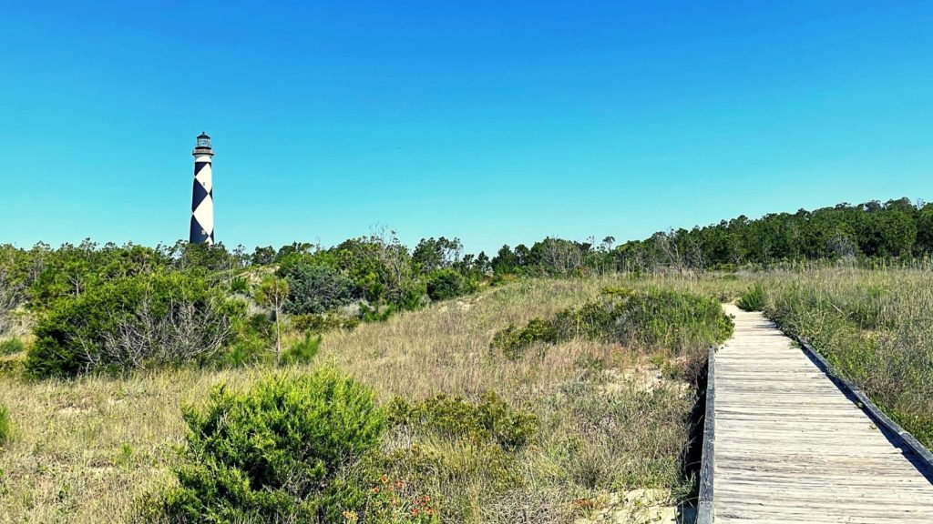 Cape Lookout lighthouse NC boardwalk from beach arteajody is an empty-nest home and travel blog