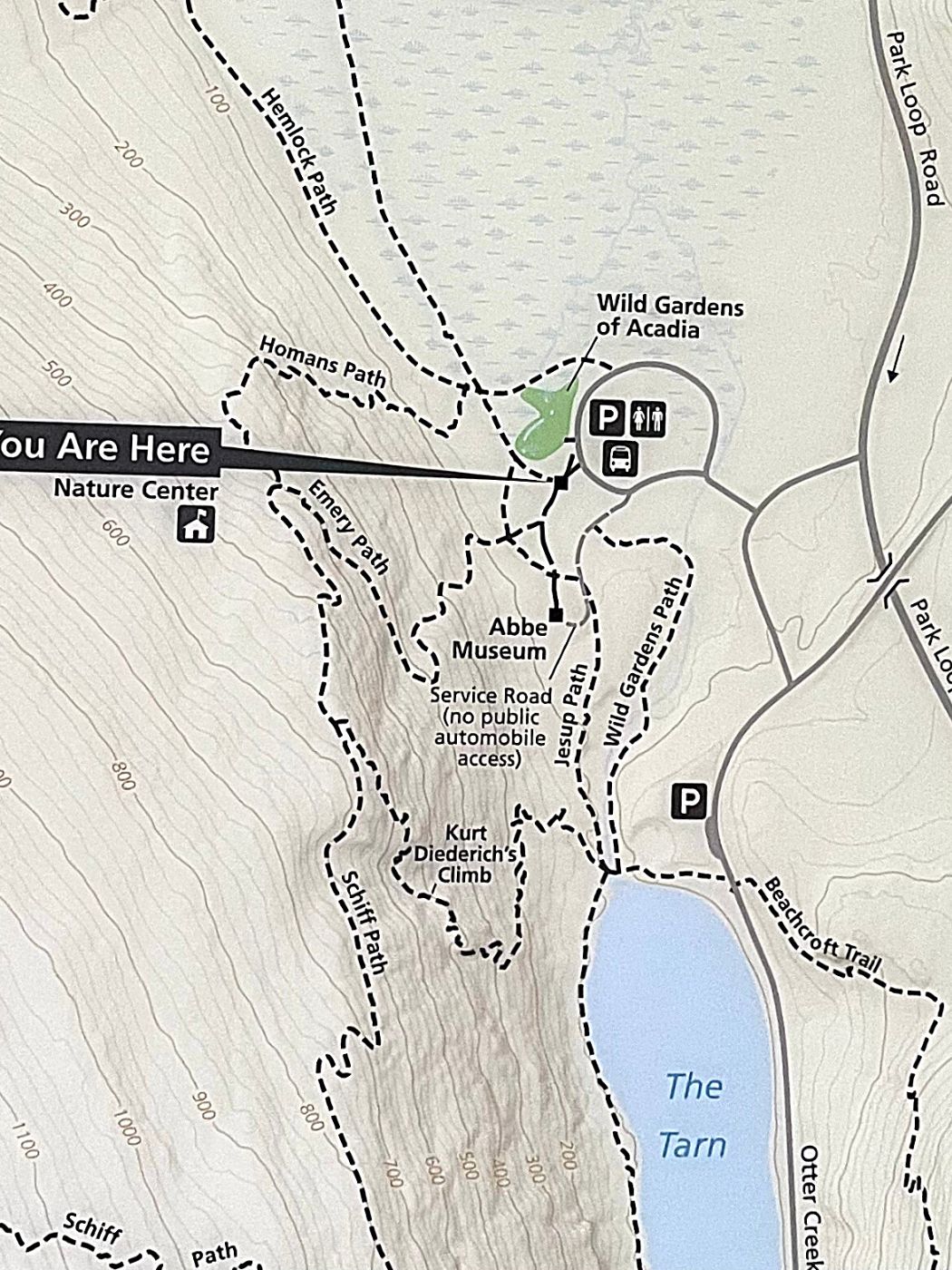 Emery Path Hike Map Dorr Mountain Acadia