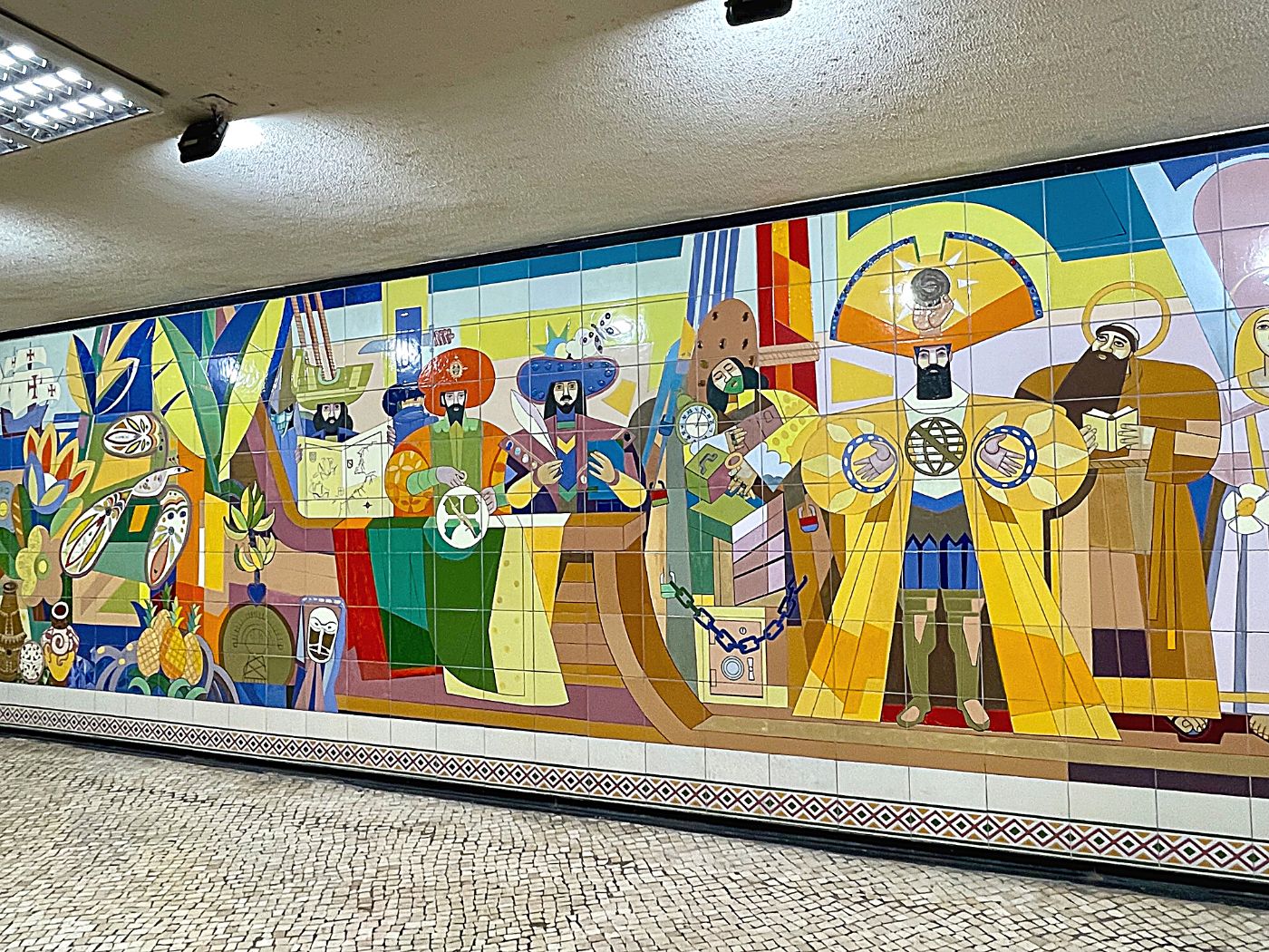 Restauradores Metro Tile Mural Lisbon