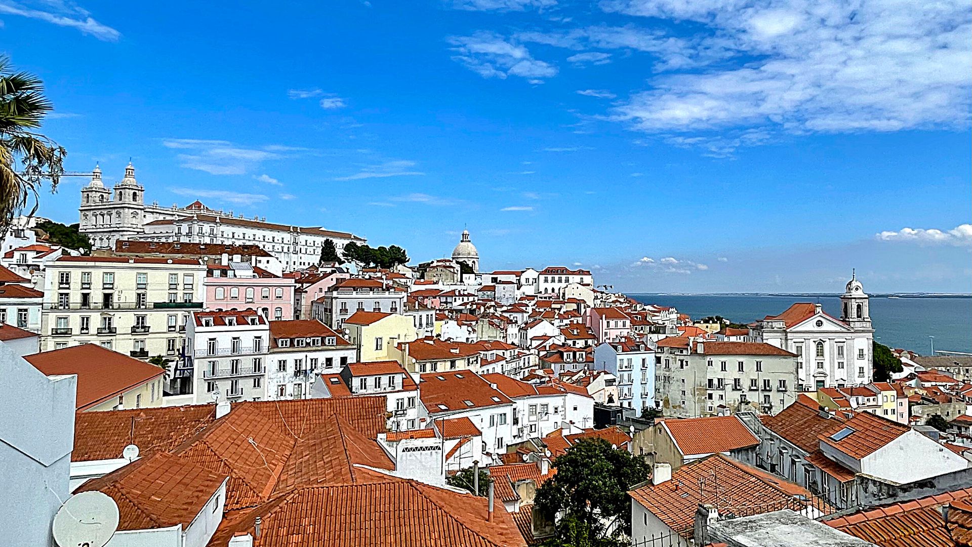 Alfama Portas do Sol Tiled Rooftop View Lisbon Portugal