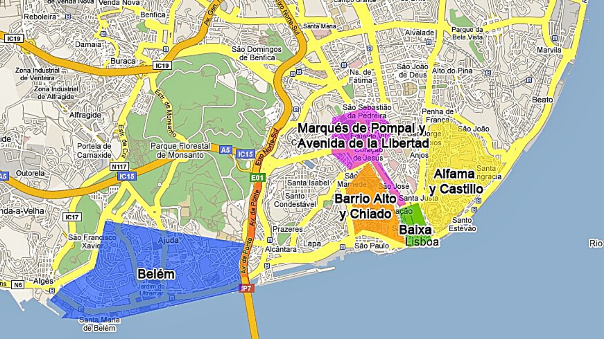 Lisbon Neighborhood Map