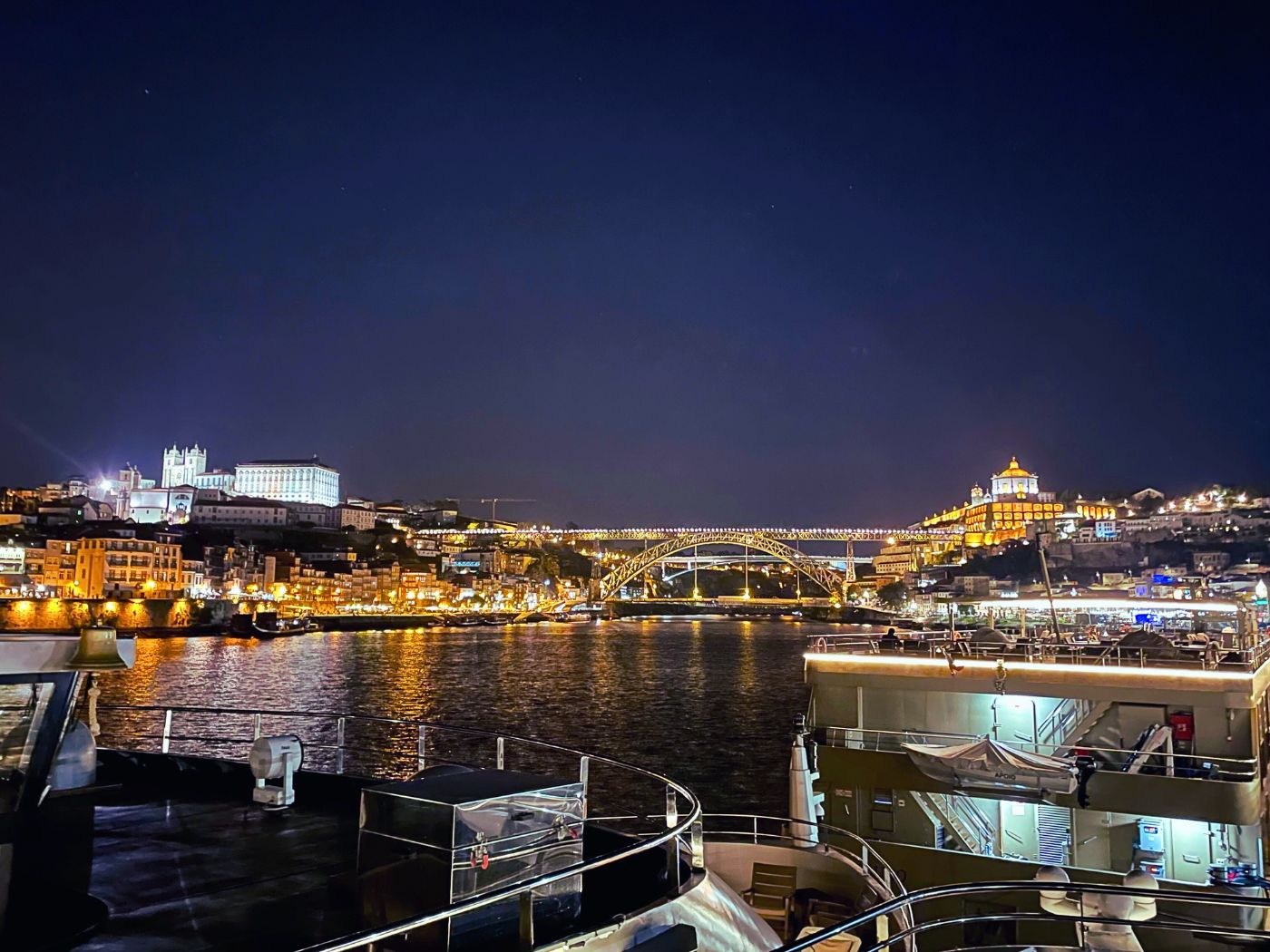 Porto Night View from Viking LongshipTorgil Douro River Portugal