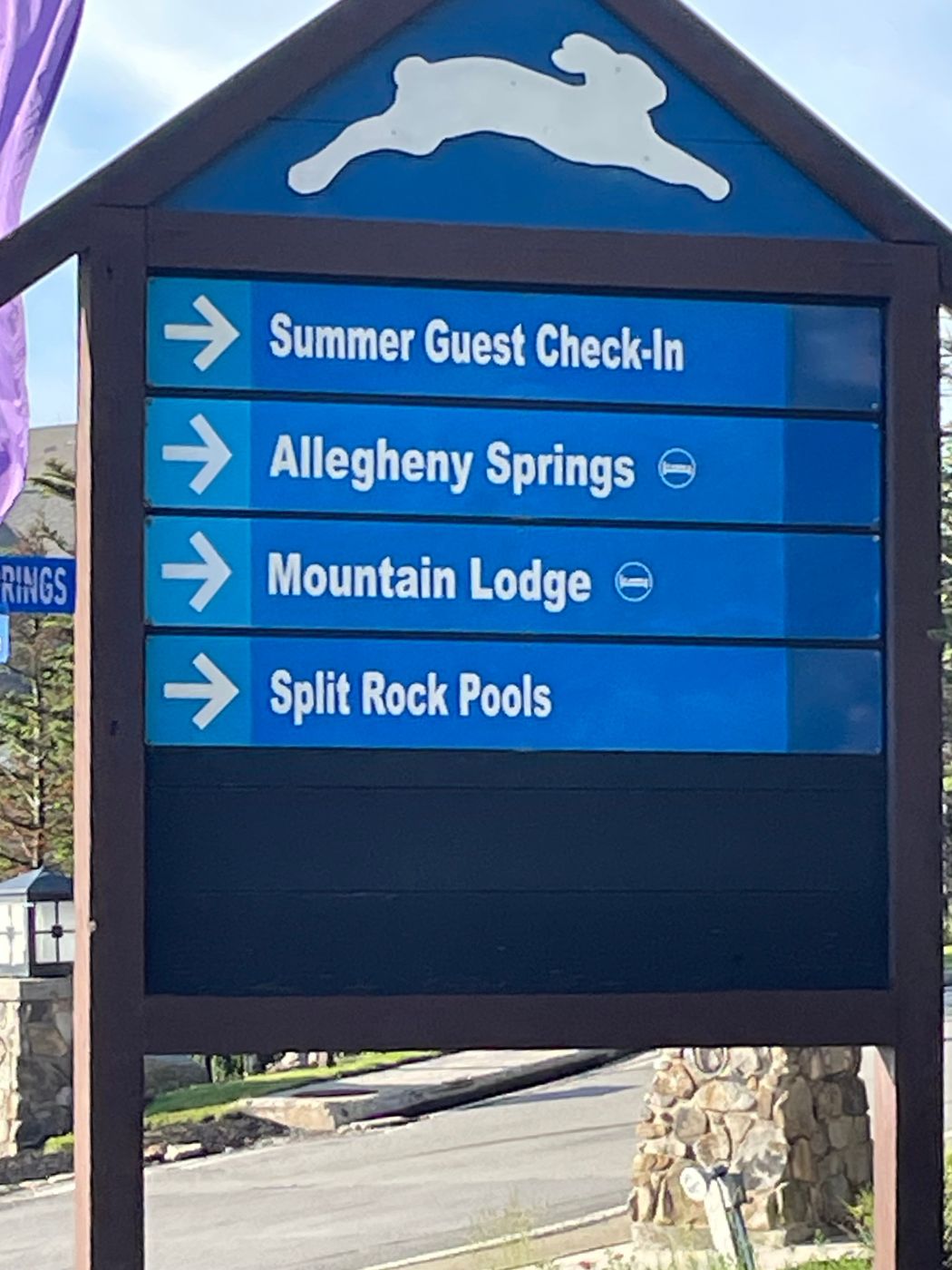 Snowshoe Resort Lodging Sign