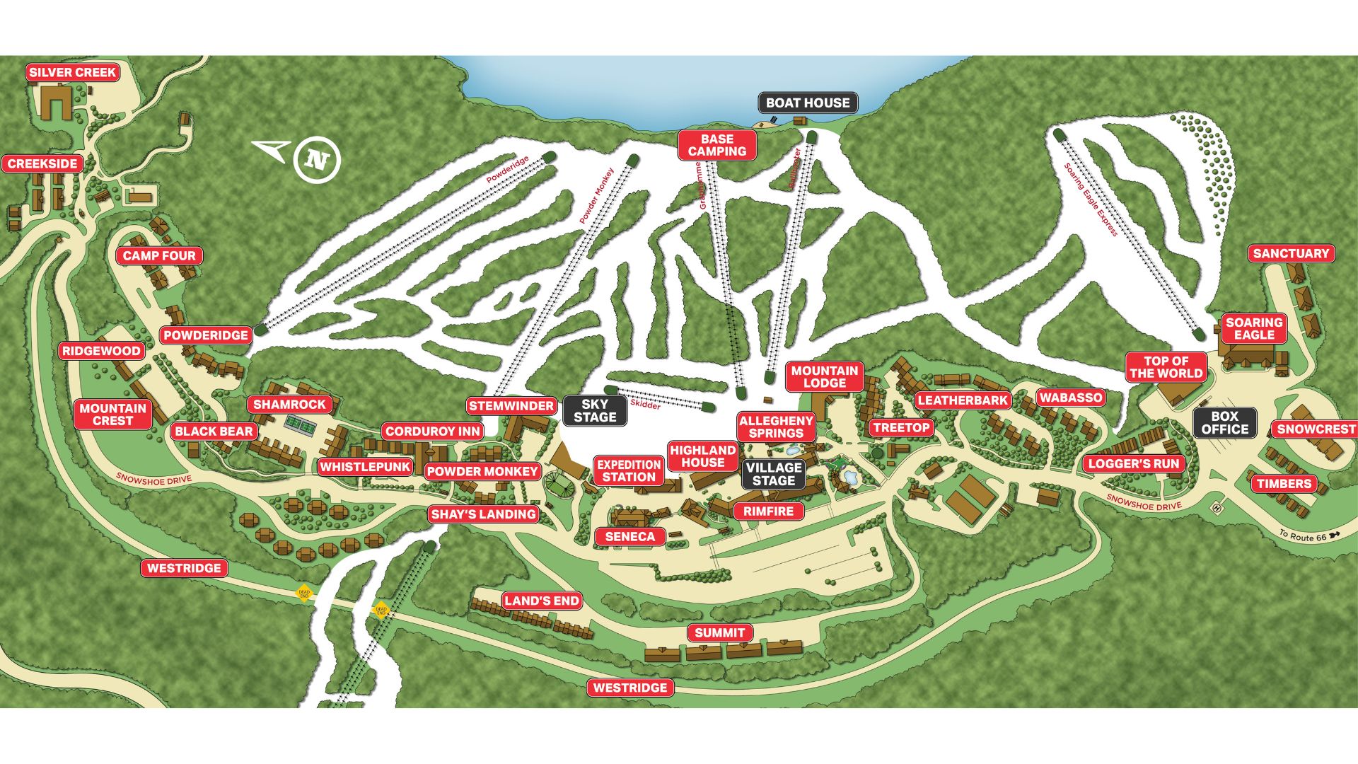 Snowshoe WV Resort 4848 Music Festival Lodging and Camping Map