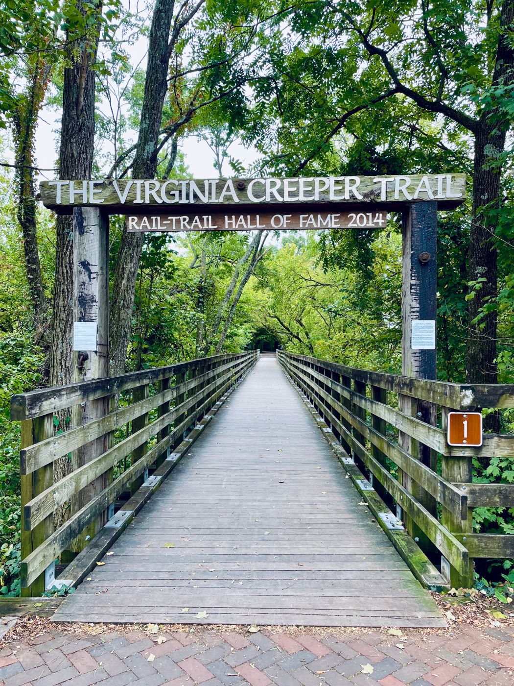 Start of the Virginia Creeper Rail Trail